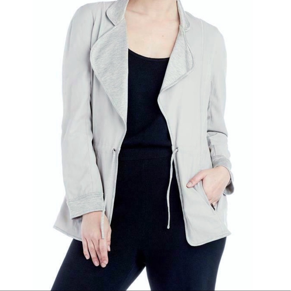 St. John Yellow Label Gray Tie Waist Jacket XL